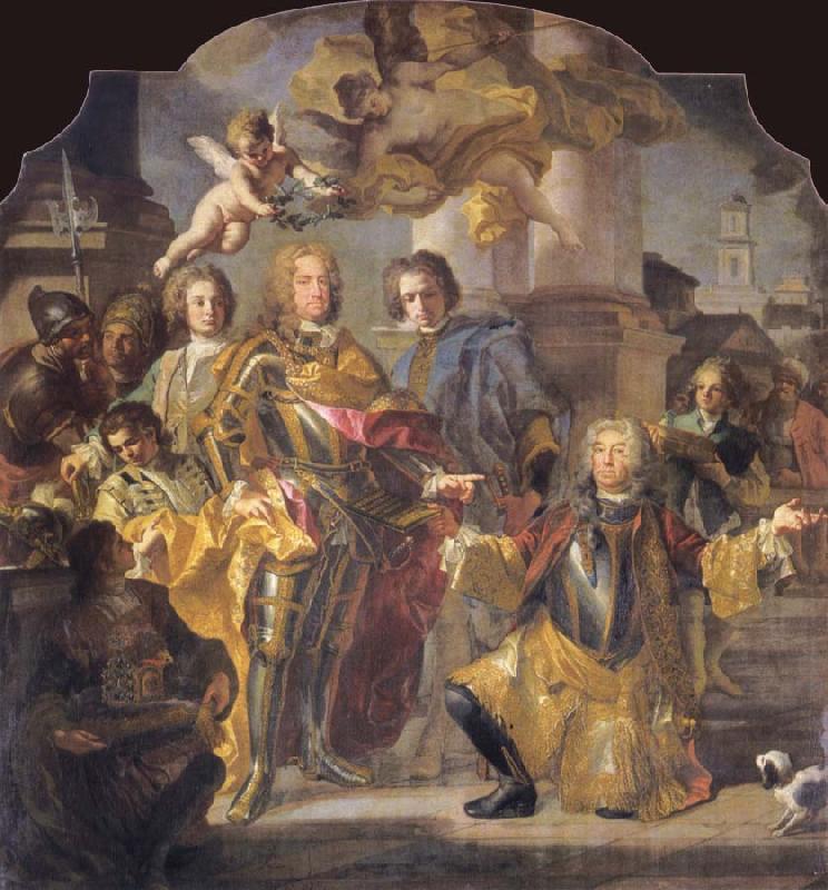 Francesco Solimena Charles VI and Count Gundaker Althann Sweden oil painting art